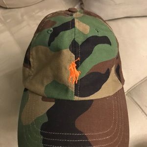 Camouflage and orange hat. Excellent condition.